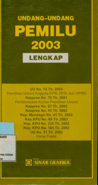 Undang-undang pemilu 2003 lengkap