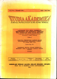 STUDIA AKADEMIKA: JURNAL PENELITIAN ILMU - ILMU SOSIAL